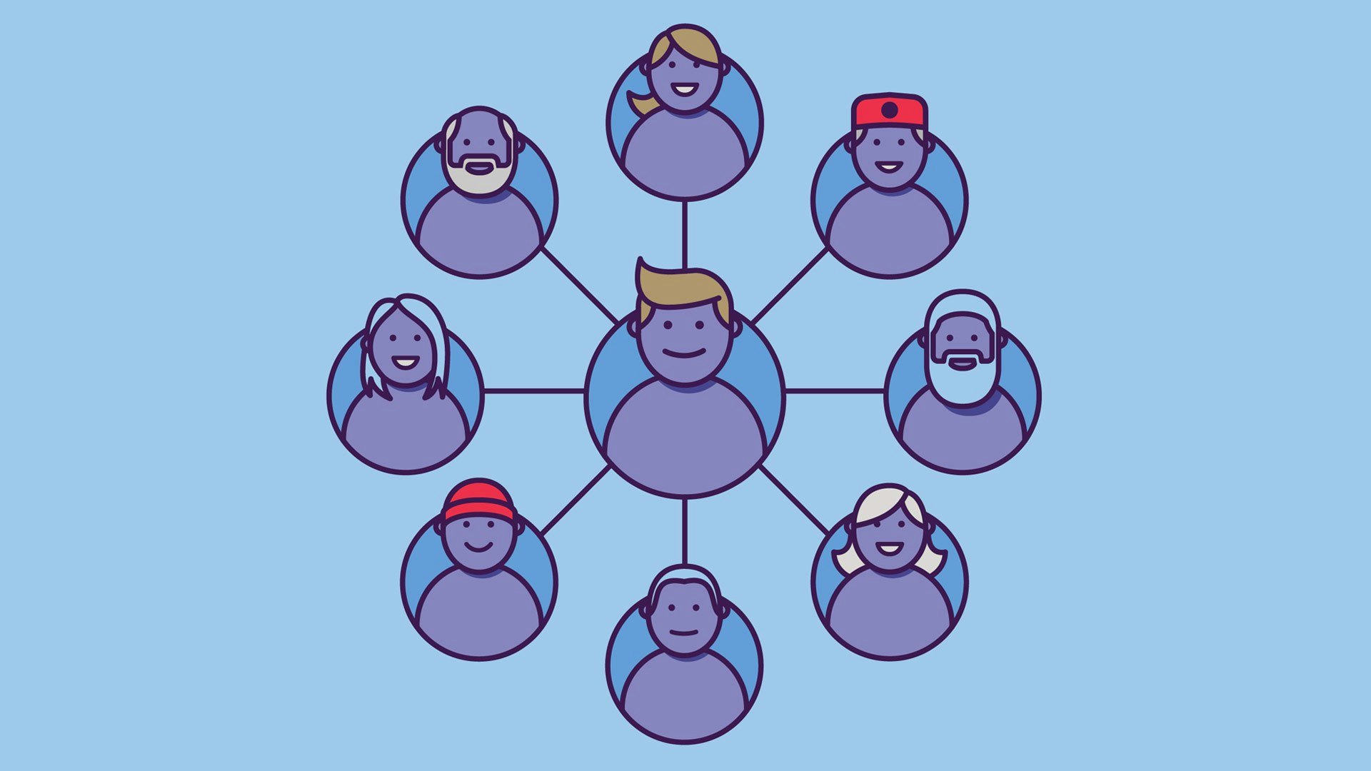 Illustration of Marketing Collaborating Web